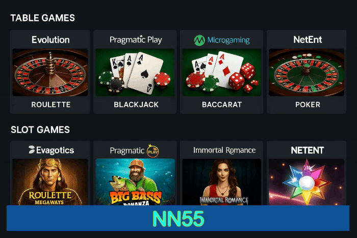 Slots populares Cassino NN55 bônus e diversão